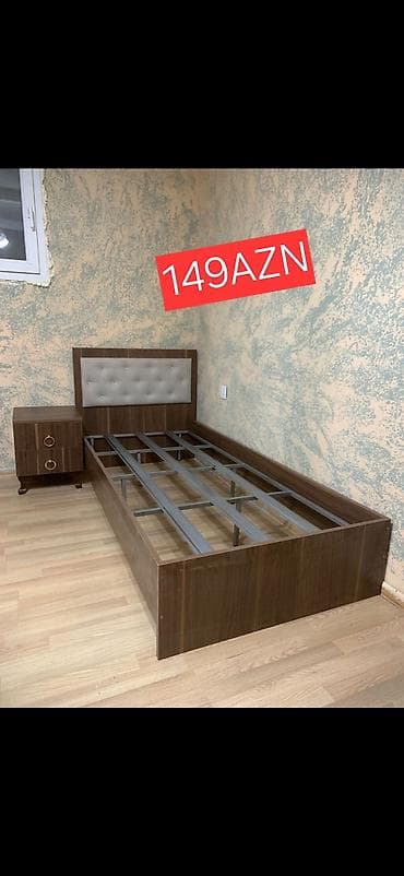 Tək nəfərlik taxt/çarpayı dəsti - Korpus: ağ rəngli, minimal dizaynlı — 8