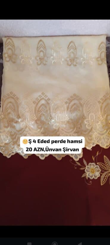 07 şəkilləri peredok: 4 ədəd pərdə dəsti. - Rəng: krem/şampan tonlarında - Naxış: aşağı — 1