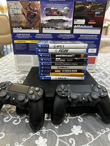 Sony PlayStation 4 Slim oyun konsolu dəsti. 0 dan məndə olub. Əla