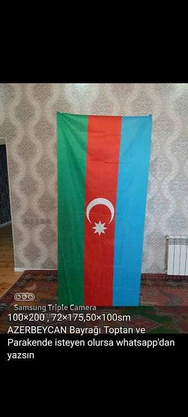 ləvazimat: Azərbaycan bayrağı Məhsul təsviri: - Rənglər: mavi–qırmızı–yaşıl — 1