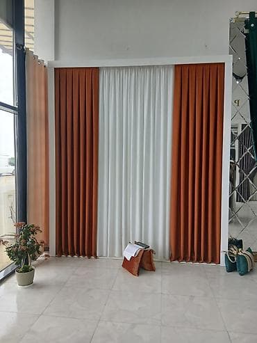 ucuz perde: Məhsul: Pərdə və tül dəstləri - Dizayn: İkiqat sistem – qalın pərdə + — 1