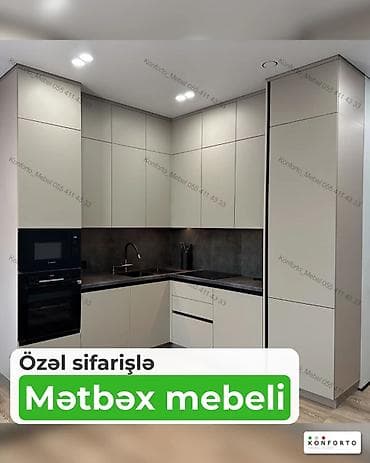 tavalar: Özəl sifarişlə mətbəx mebeli - Minimalist, L formalı dizayn – — 1