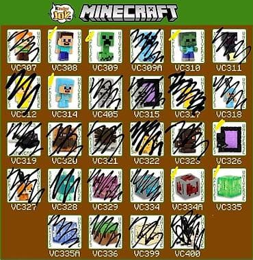 Kinder Minecraft fiqurları barter edirəm şəkildə sarı işarələri məndə