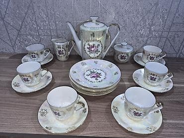 caynı serviz: Çay dəsti, rəng - Ağ, Farfor, Almaniya — 6