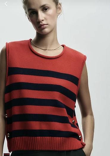 duyməli: Jilet, Zara, M, L, rəng - Qırmızı — 1