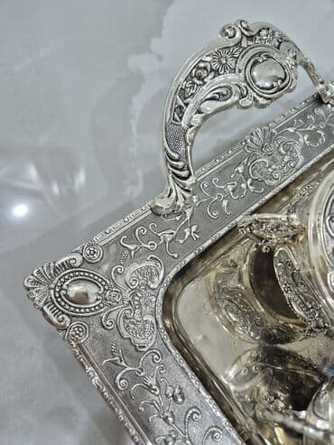 kapuçino: Qəhvə dəsti, rəng - Gümüşü, Metal — 2