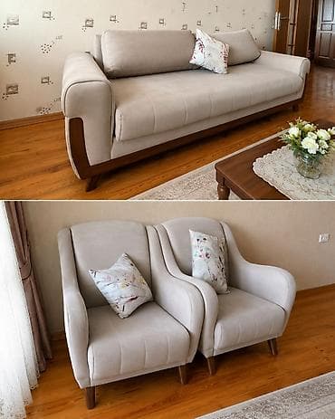 Bağ, çöl mebeli: Türkiyə istehsalı divan kreslo dəsti 450₼. Açılır bazası var.Ünvan — 1