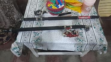 Ovçuluq və balıqçılıq: Balıqçı ləvazimatları dəsti - 2 ədəd teleskopik balıqçı çubuğu. Hər — 2