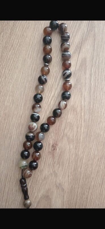 Təbii daşlardan hazırlanmış təsbeh - Material: müxtəlif rəng