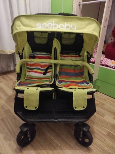 Əkiz uşaq arabası. Az istifadə olunub. Səliqəlidir. 
Seebaby markası