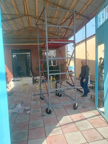 pəncərə silən aparat: Təkərli lesa (mobil iş qülləsi) icarəsi - İstifadə sahələri: fasad və — 2