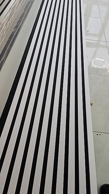 daraq dekor: Dekorativ lamel panellər – ağ və qara rəngli linear dizayn - — 1