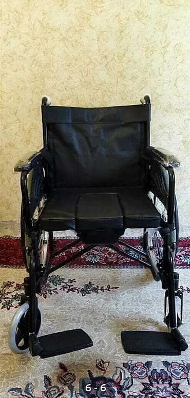 Инвалидные коляски: Tualet qabı olan əlil arabası - Material: möhkəm metal karkas, süni — 2