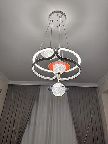 led лента: Led люстра, 3 лампы, Металл — 1