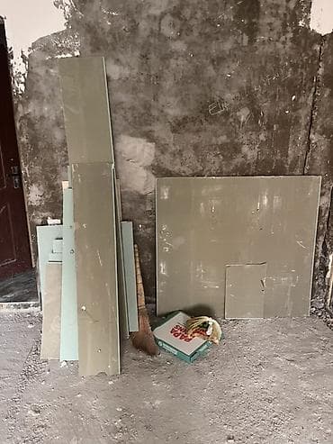 alçıpan işleri: Pulsuz gel apar - Rəng: açıq yaşıl/boz - Müxtəlif ölçülərdə kəsilmiş — 1