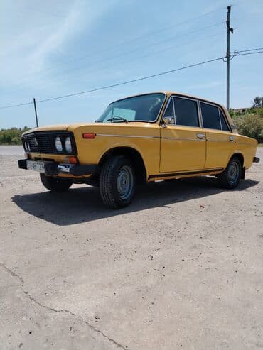 ваза напольная стеклянная высокая без узора: VAZ 2106 sedan – klassik sovet dizaynı və sarı rəngli kuzov. Texniki — 4