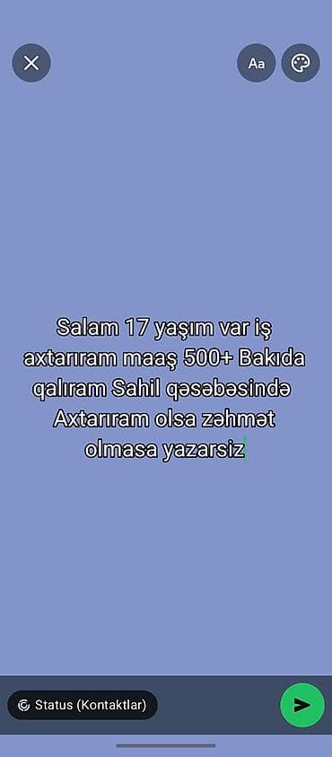 Отели, кафе, рестораны: Xidmət təklifi: 17 yaşlı gənc iş axtarır - Yer: Bakı, Sahil qəsəbəsi — 1