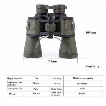 сверхмощный японский бинокль canon 70x70 часы swiss army в подарок: Canon 20x50 dürbün xüsusiyyətləri: Suya davamlıdır Kauçuk korpus — 6
