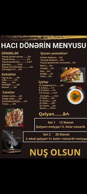 Qazlı içkilər: Menyu lar qalın kağızda ədədi 1 manat A4 ölçüde. Vizitqa 1 A4 — 1