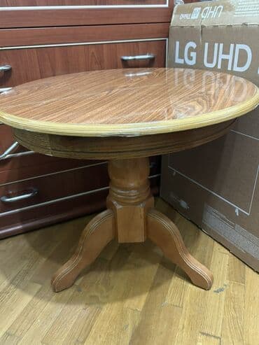 угловой журнальный столик: Журнальный стол, Нераскладной, Дерево, Круглый стол — 1