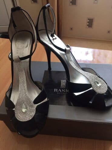 босоножки новые 36 размер: Размер: 38, цвет - Черный, Б/у — 1