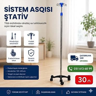 Sistem asqısı üçün stativ - Tibb mühitində rahat və təhlükəsiz — 1