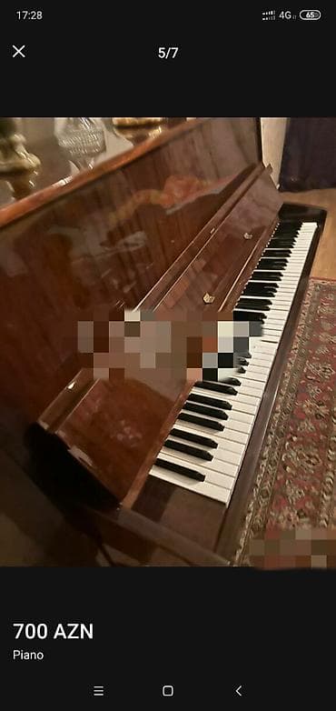 Klavişli alətlər: Akustik pianino – upright tipli, klassik tünd qəhvəyi (maun effekti) — 3