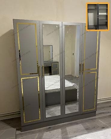 qapi olculeri: 4 Qapılı Dolab Standart ölçülü otaqlar üçün funksional və zərif — 1