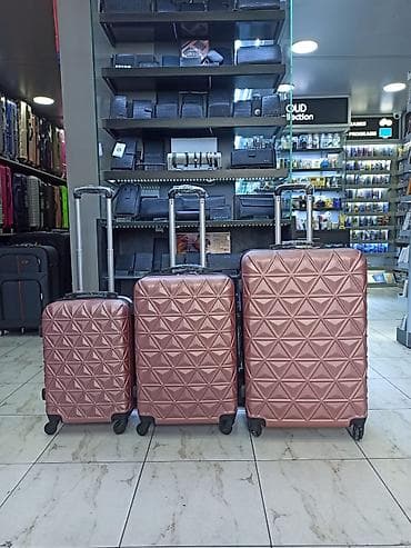 İdman və istirahət: Səyahət çamadan dəsti – 3-lü - Rəng: gül qızılı/rose gold - Korpus — 1