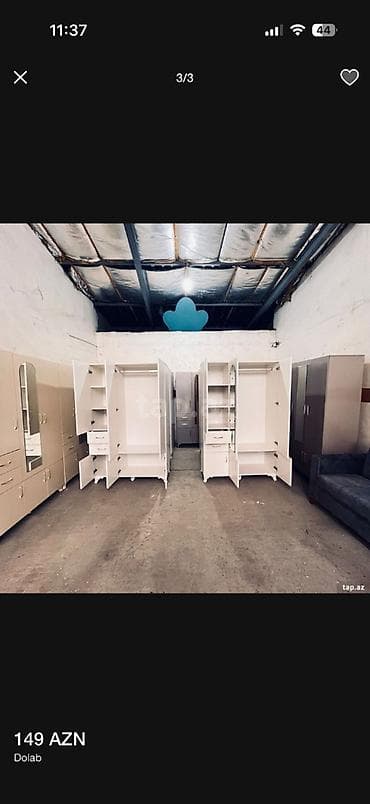 Məhsul: Geyim dolabı - Praktik daxili quruluş: asılqan bölməsi, bir