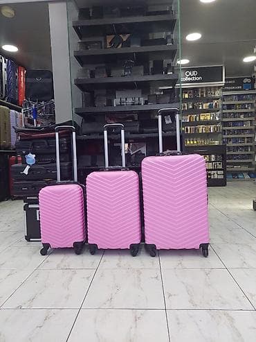 qaci: Məhsul: 3-lü çamadan dəsti - Rəng: Açıq çəhrayı - Korpus: Sərt — 1