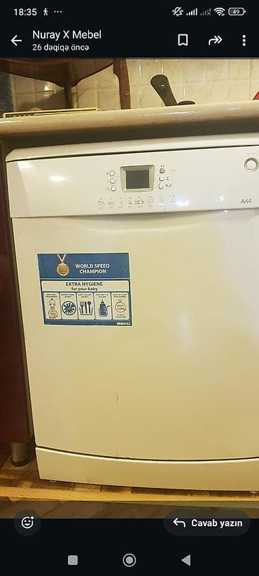 pec satilir: Beko qabyuyan satılır 12 persondu problemsizdi qiymət 150 AZN ünvan — 1