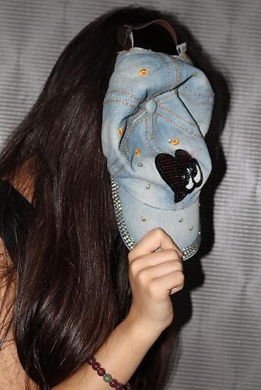 işci paltarı: Denim beysbol papağı - Material: açıq mavi cins parça - Üz hissəsi — 3