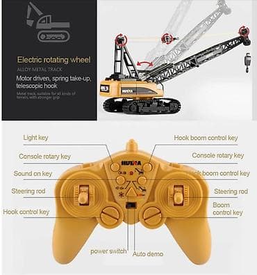 silah oyuncaq: Huina 1572 RC Crane. Oyuncaq pultla idare edile bilen kran — 7