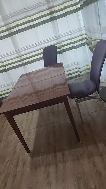 divan desti: Mətbəx/nahar masası və 2 ədəd oturacaq - Material: taxta (parlaq lak — 1