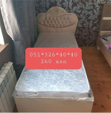 Çarpayılar: Yeni, Təknəfərlik çarpayı, Bazalı, Matrassız, Siyirməsiz, Azərbaycan — 8
