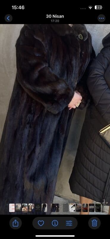 qara qonur tülkü xəzindən qadın şubaları: Qadın üçün uzun xəz palto - Rəng: tünd qəhvəyi/qaraya çalan - Model — 3