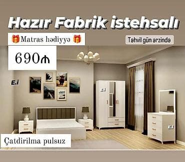 sovde az mebel: Yataq otağı mebel dəsti – hazır fabrik istehsalı. Komplektə daxildir — 1
