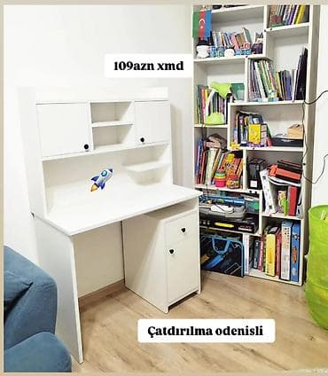 Düz masa, Stulsuz, Polkalı, Siyirməli, MDF