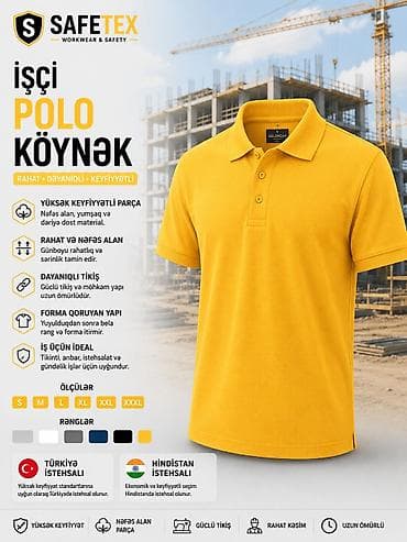 iş formasi: SAFETEX İşçi Polo Köynək Xüsusiyyətlər: - Yüksək keyfiyyətli parça — 1
