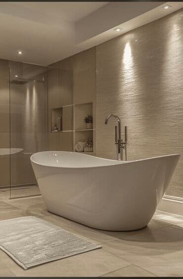 moydadır sederek: Bu dəbli vanna otağı dəsti, müasir dizaynı ilə seçilir. Dəstə güzgülü — 2