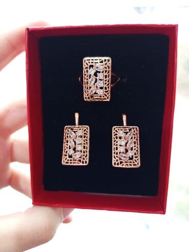 женские толстовки на молниями: Üzük və sırğalar - Metal: qızılı tonlu qirmizi rus qizili rengi - — 32