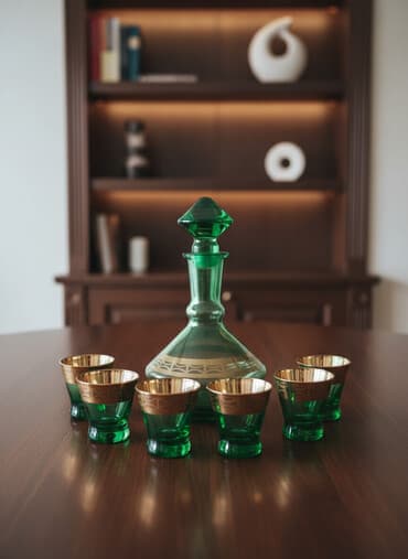 Digər içki üçün qablar: Rümkalar, rəng - Yaşıl, 6 ədədli dəst, SSRİ — 1