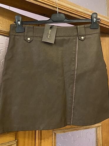 deri etek: Mini Ətək, Massimo Dutti, Dəri, XS — 1