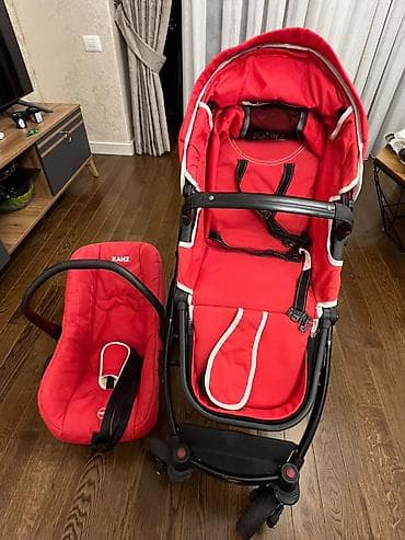 Личные вещи: KANZ uşaq arabası + daşıma oturacağı (travel system) - Rəng: qırmızı — 1