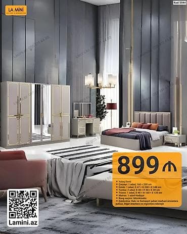 mini masa: LA MINI Yataq Dəsti – Kod: 5944 Tərkibi və ölçülər: - Çarpayı: 1 — 1