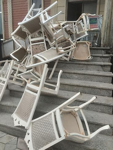 qaplar taxta: Qonaq otağı üçün, İşlənmiş, Qatlanmayan, rəng - Ağ Stul — 3