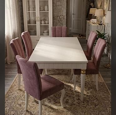Qonaq otağı üçün, İşlənmiş, Kvadrat masa, 6 stul — 1