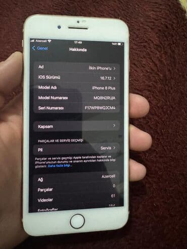 telfon ayfon: IPhone 8 Plus, 64 GB, Ağ, Barmaq izi — 4