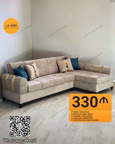 mingəçevirdə divan: Künc divan, Açılan, Bazalı, Şəhərdaxili pulsuz çatdırılma — 1